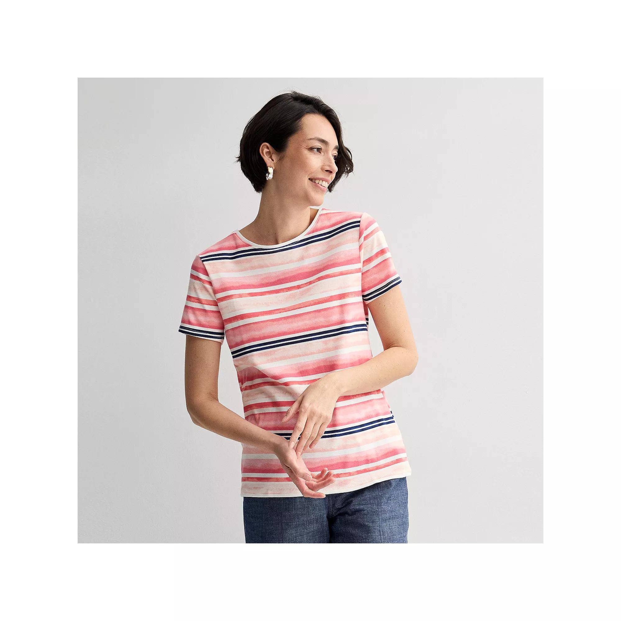 Petite Croft & Barrow® Essential Crewneck Tee, Women's,  Product Image