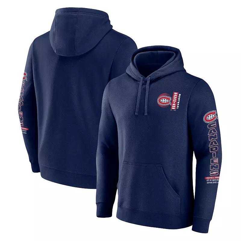 Mens Fanatics Navy Montreal Canadiens Revolution Pullover Hoodie Cnd Blue Product Image