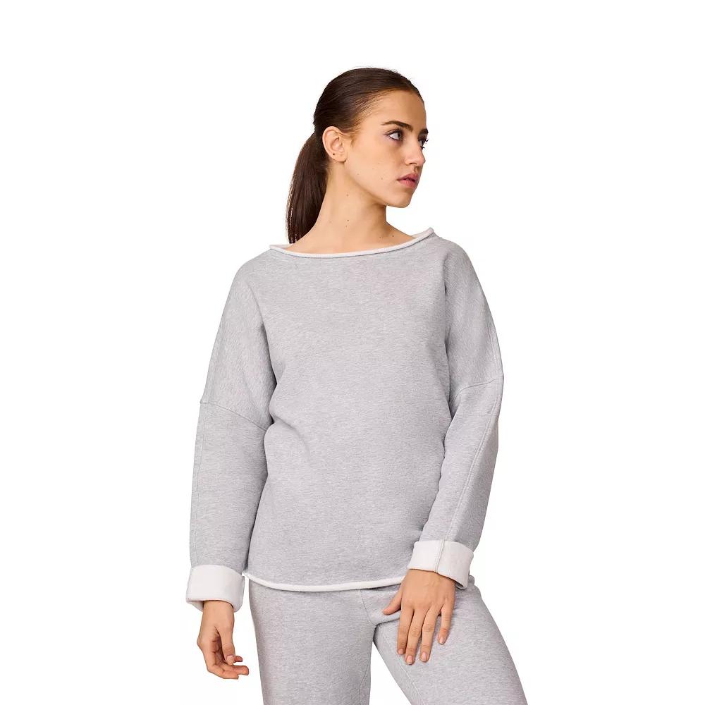 Women's Grey & Gray Luxe French Terry Pullover, Size: Large, Gray Fog Grey Product Image