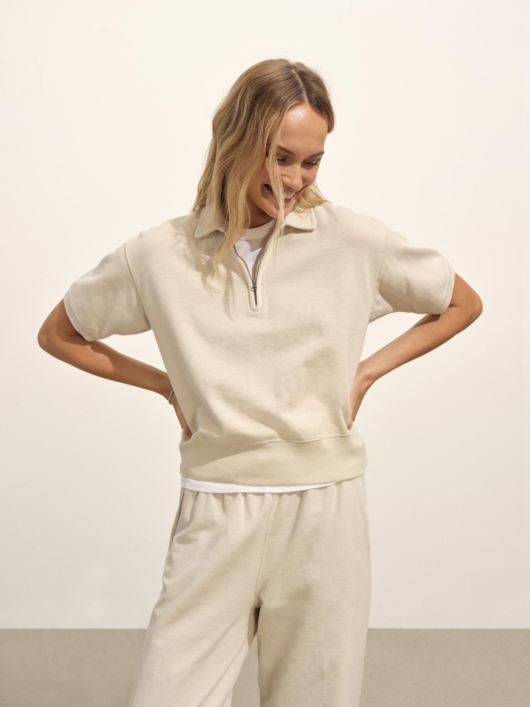 Morning Haze Vintage Interloop Short Sleeve Quarter Zip Product Image