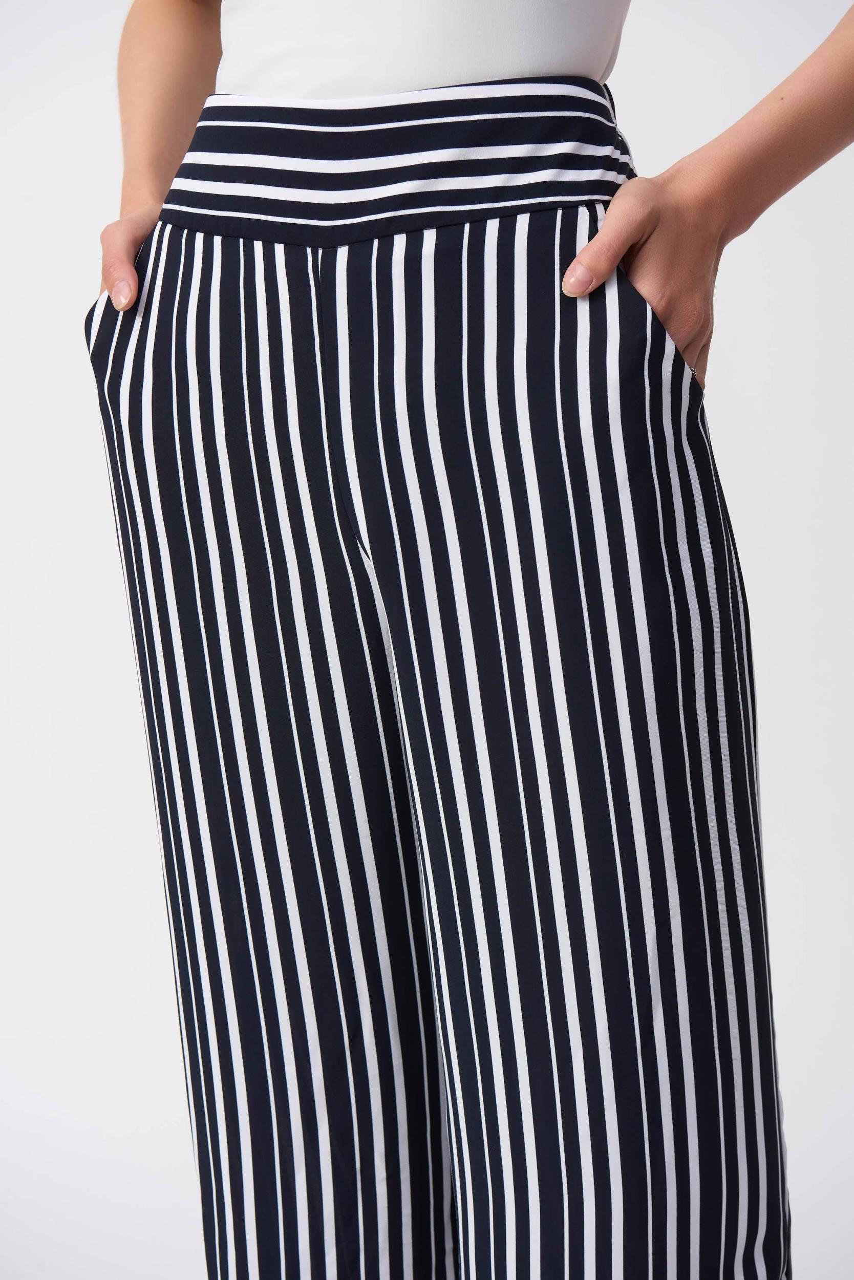 Woven Stripe Print Culotte Pants- Midnight Blue/Vanilla Product Image