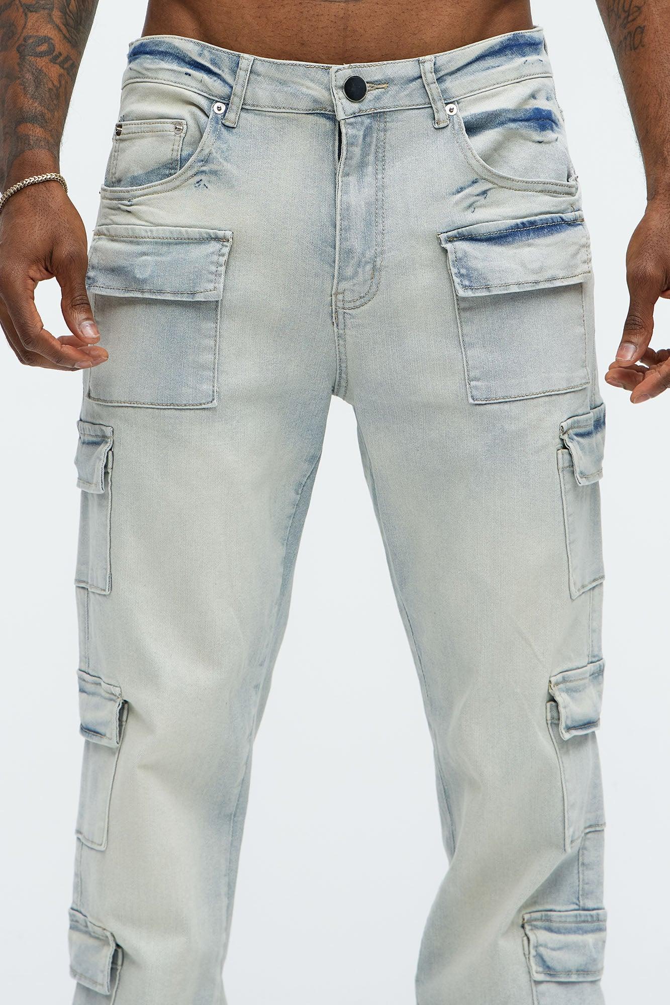 Do It Cargo Straight Jeans - Light Wash Product Image