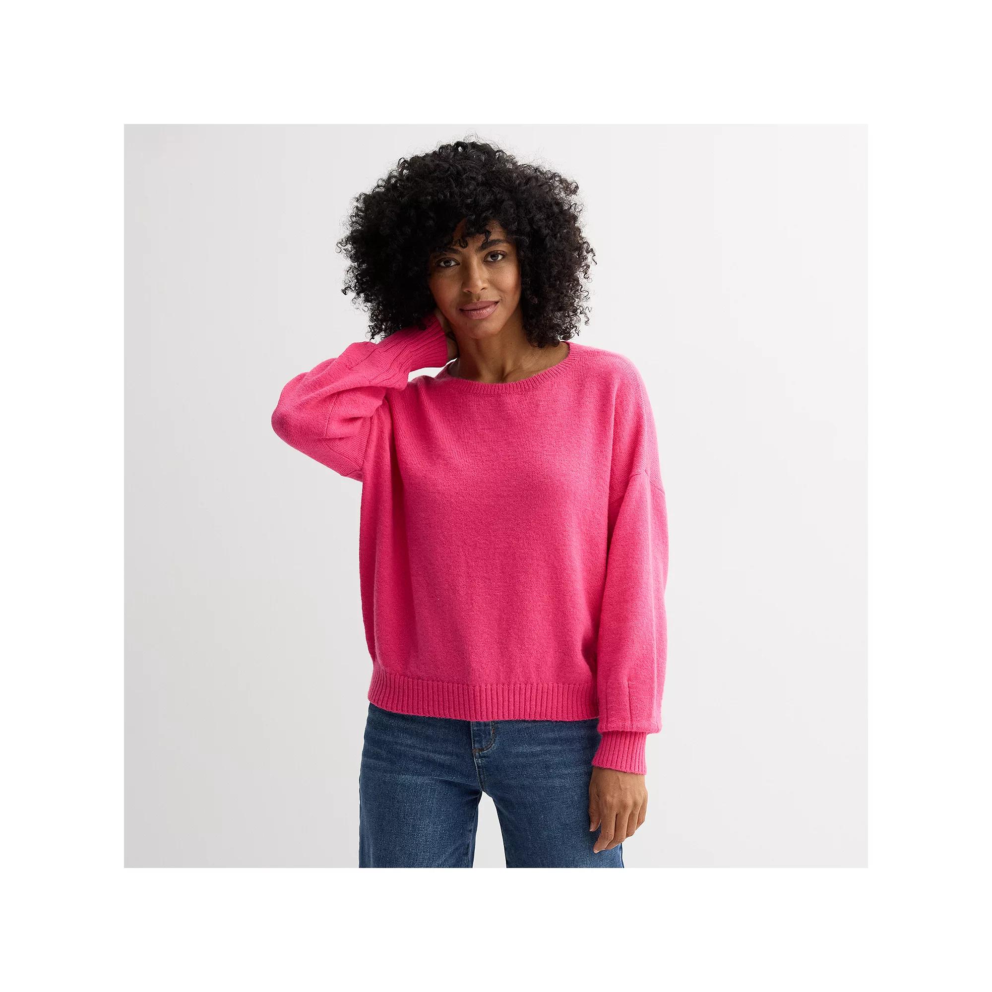 Women's Sonoma Goods For Life® Balloon Sleeve Sweater, Size: XXL, Sudden Pink Product Image
