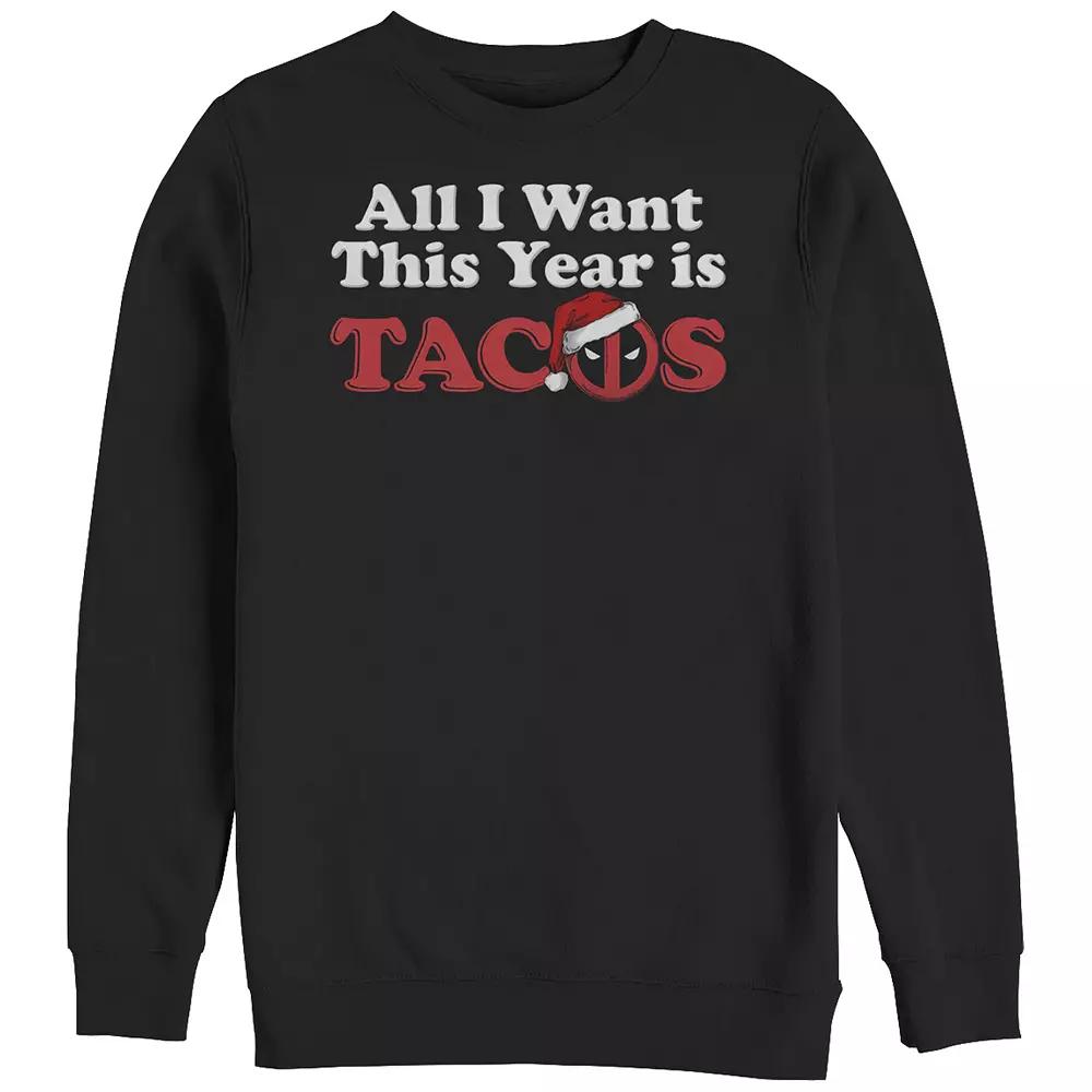 Big & Tall Marvel Deadpool All I Want This Year Is Tacos Icon Graphic Fleece, Men's,  Product Image
