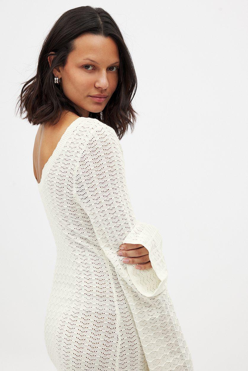 Deep Back Knitted Maxi Dress Product Image