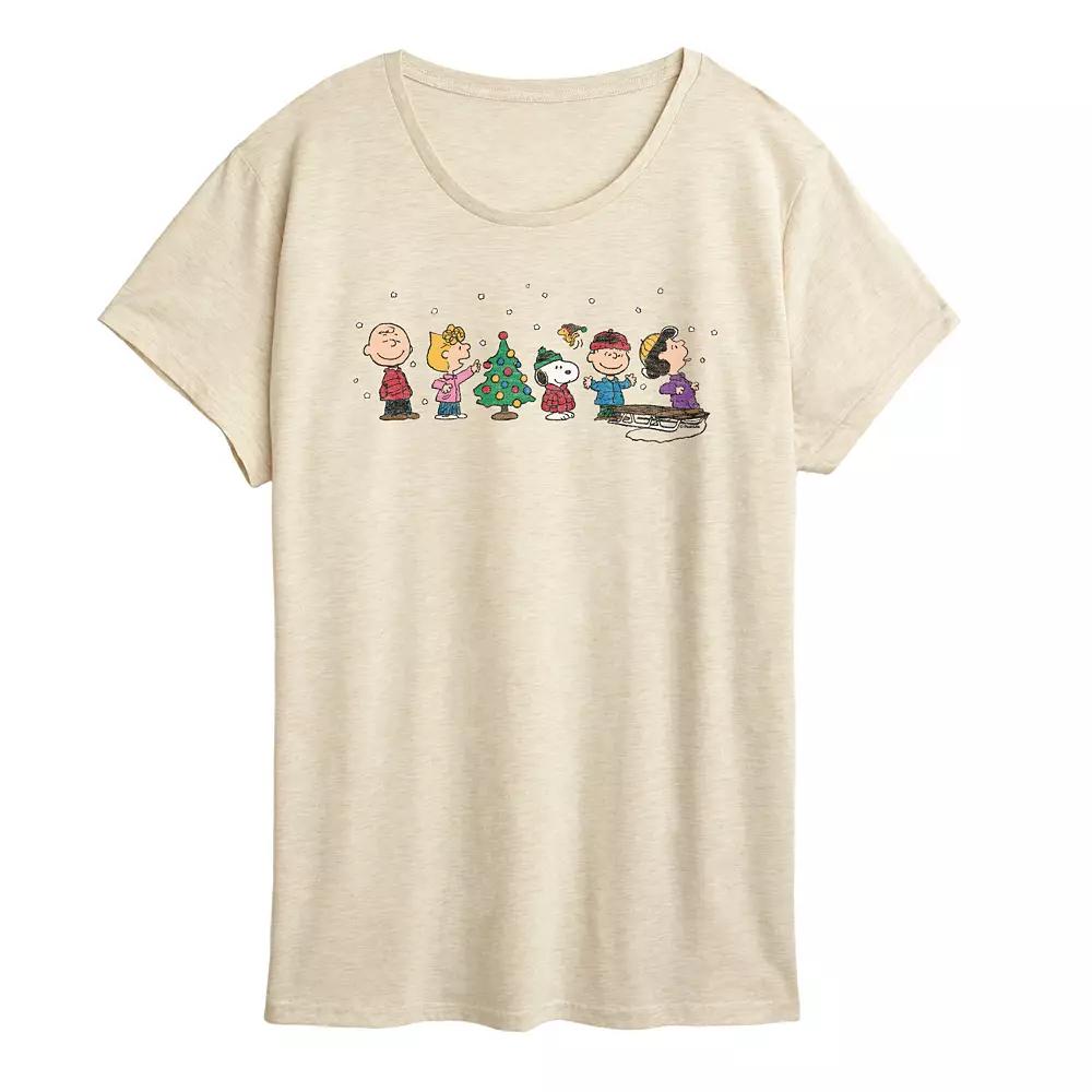 Women's Peanuts Christmas Group Graphic Tee,  Product Image