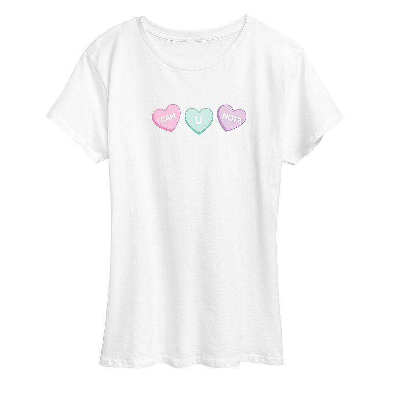 Women's Can U Not Conversation Hearts Graphic Tee,  Product Image