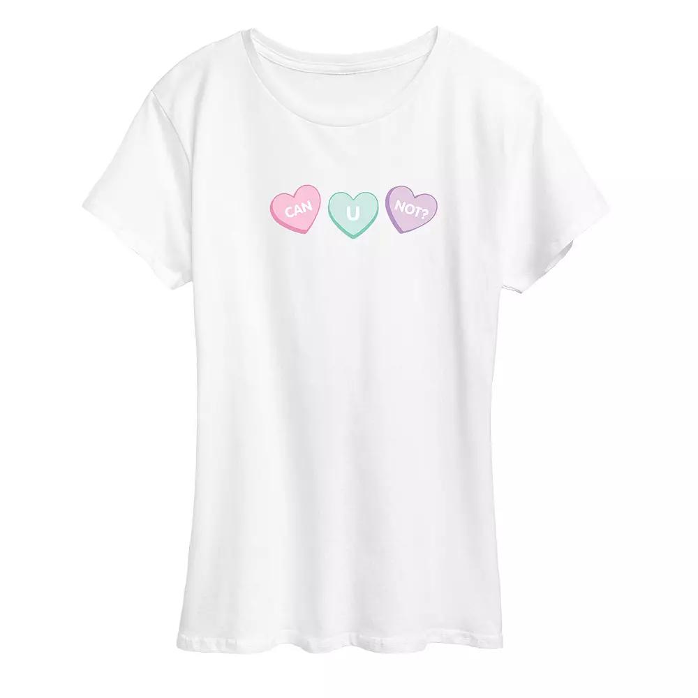 Women's Can U Not Conversation Hearts Graphic Tee,  Product Image