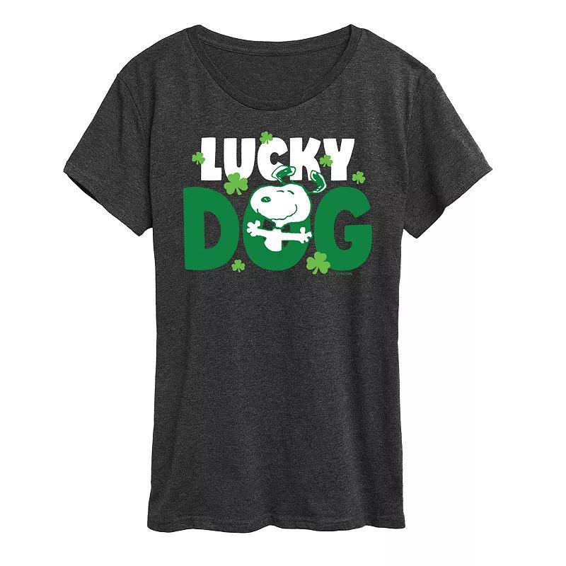 Women's Peanuts Snoopy Lucky Dog Graphic Tee,  Product Image