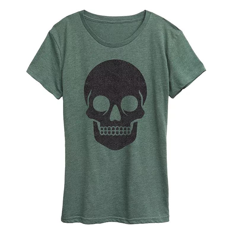 Women's Skull Sparkle Halloween Tee, Girl's,  Product Image