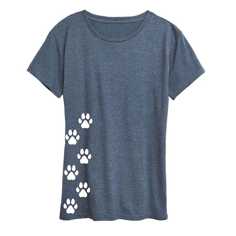 Women's Vertical Pawprints Graphic Tee,  Product Image