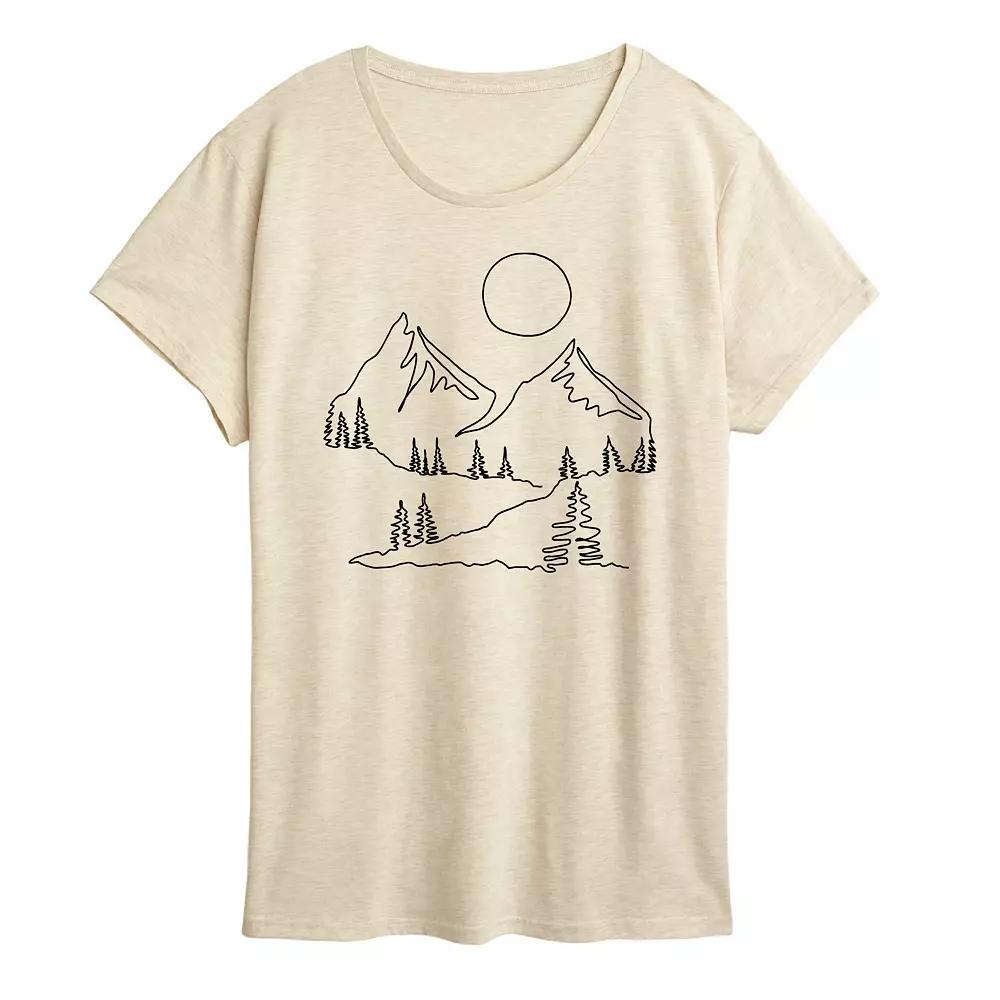 Women's Mountain Line Drawing Graphic Tee,  Product Image