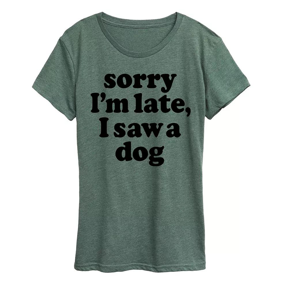 Women's Sorry I'm Late Saw Dog Graphic Tee, Girl's,  Product Image