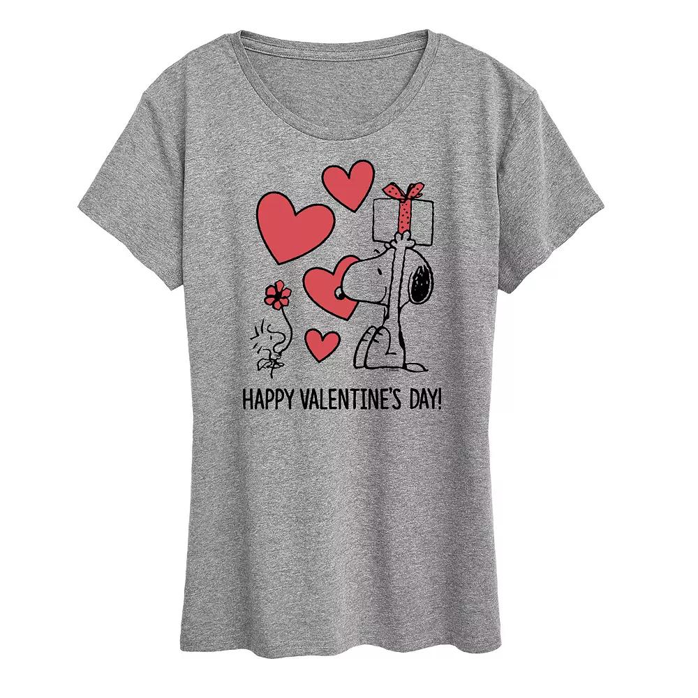 Women's Peanuts Snoopy & Woodstock Happy Valentine's Day Graphic Tee,  Product Image