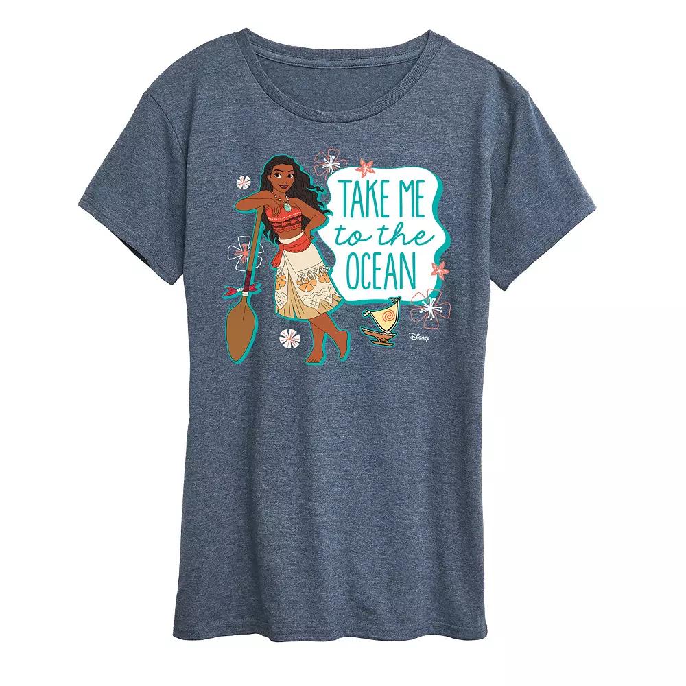Disney Princess Moana Women's Ocean Graphic Tee, Girl's,  Product Image