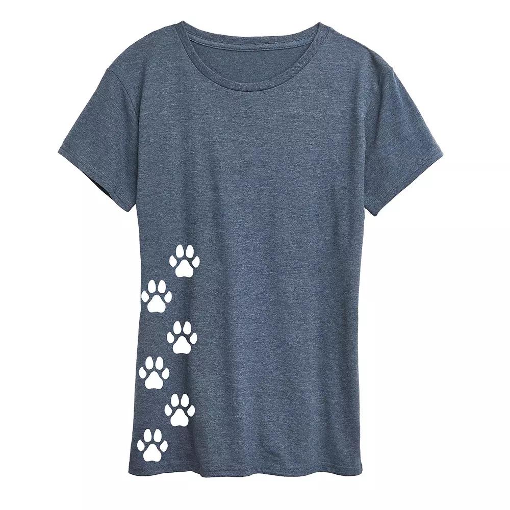 Women's Vertical Pawprints Graphic Tee,  Product Image