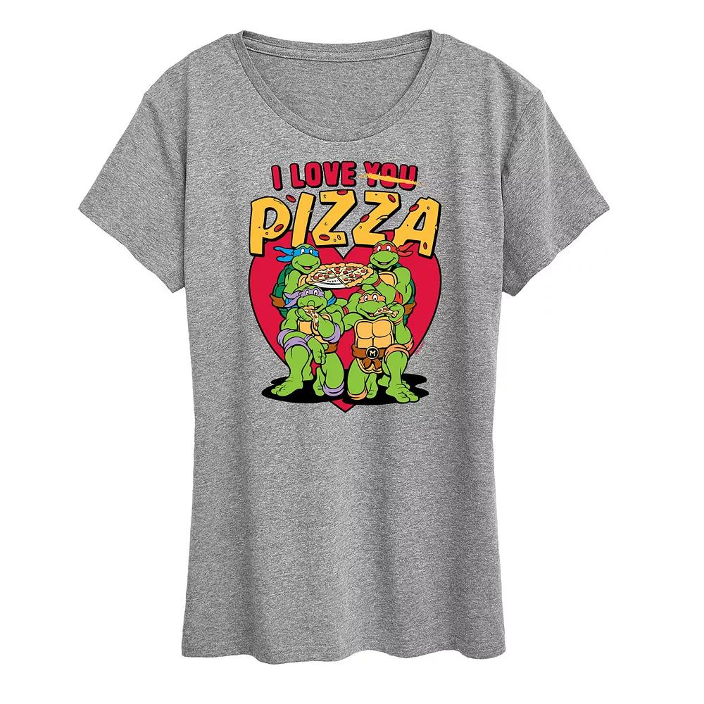 Women's Teenage Mutant Ninja Turtles I Love You Pizza Graphic Tee,  Product Image