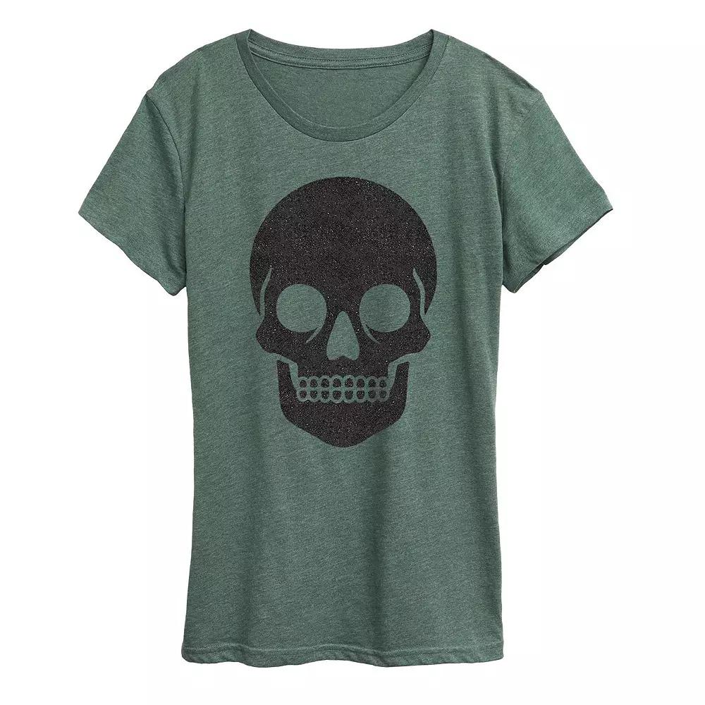 Women's Skull Sparkle Halloween Tee, Girl's,  Product Image