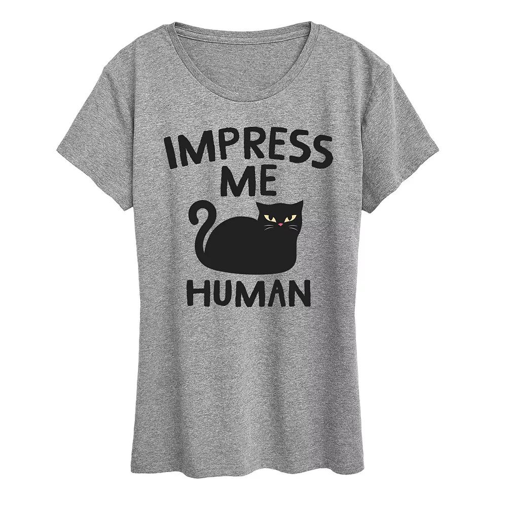 Women's Cat Impress Me Human Graphic Tee,  Product Image