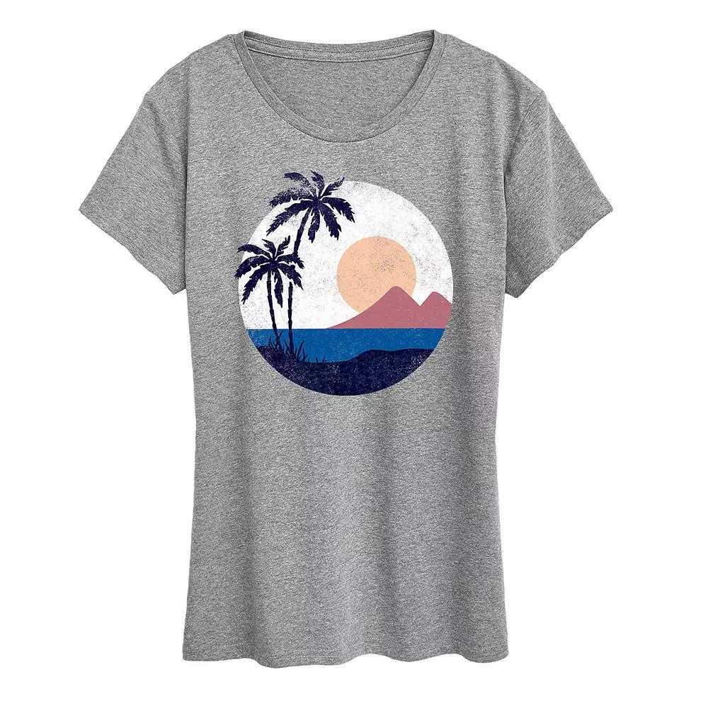 Women's Geometric Beach Scene Graphic Tee,  Product Image