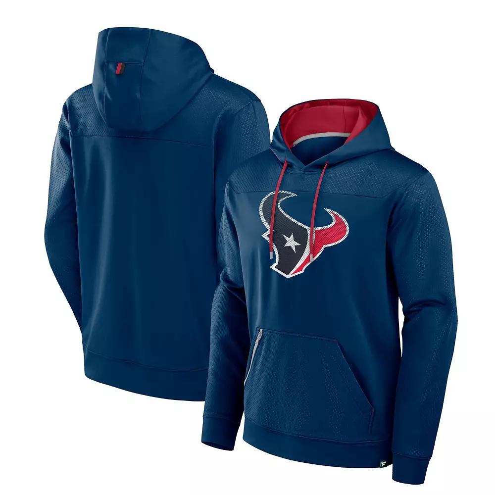 Men's Fanatics Navy Houston Texans Defender Dot Faded Pullover Hoodie,  Product Image