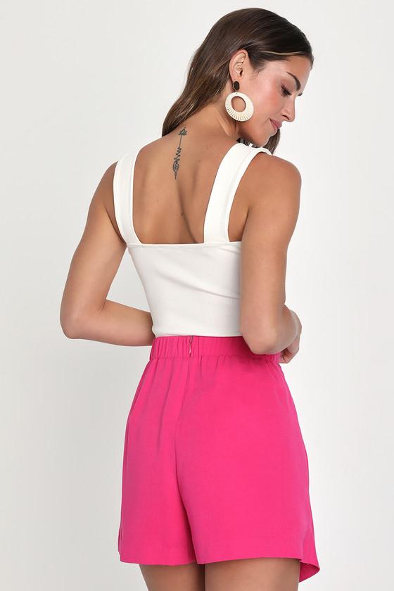 Rare Aesthetic Hot Pink Twist-Front Skort Product Image