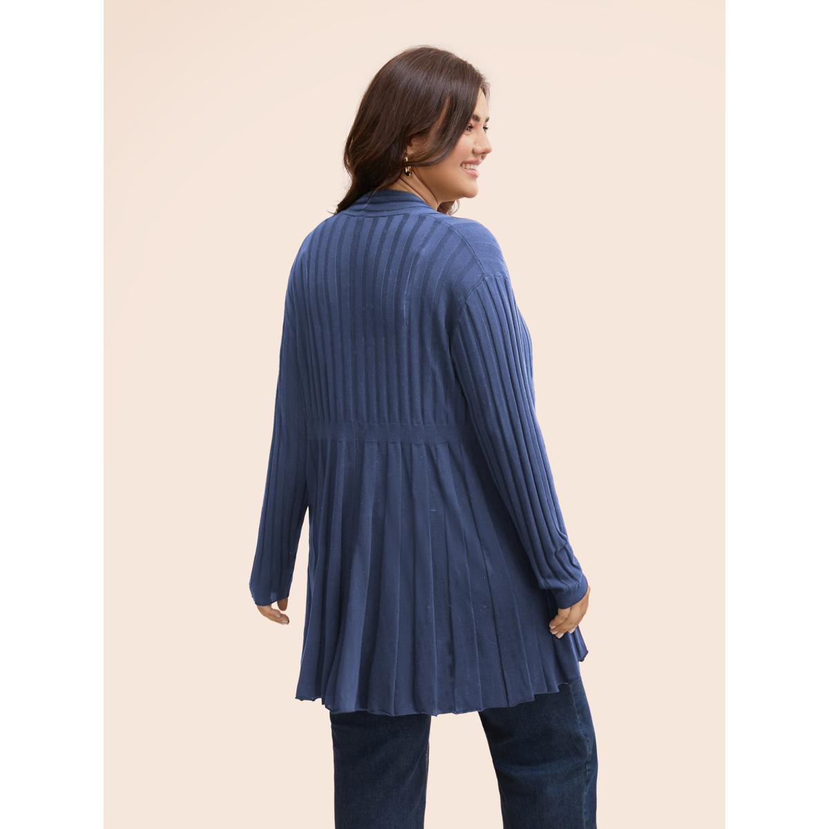 Plus Size Plain Textured Kimono Collar Cardigan DustyPink Women Timeless Loose Long Sleeve Elegant Cardigans BloomChic 22-24/3X Product Image