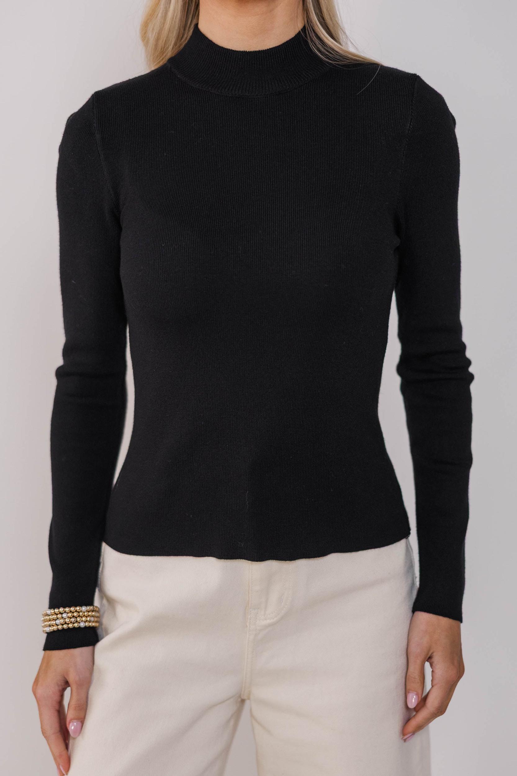 See It Through Black Ribbed Top Female Product Image