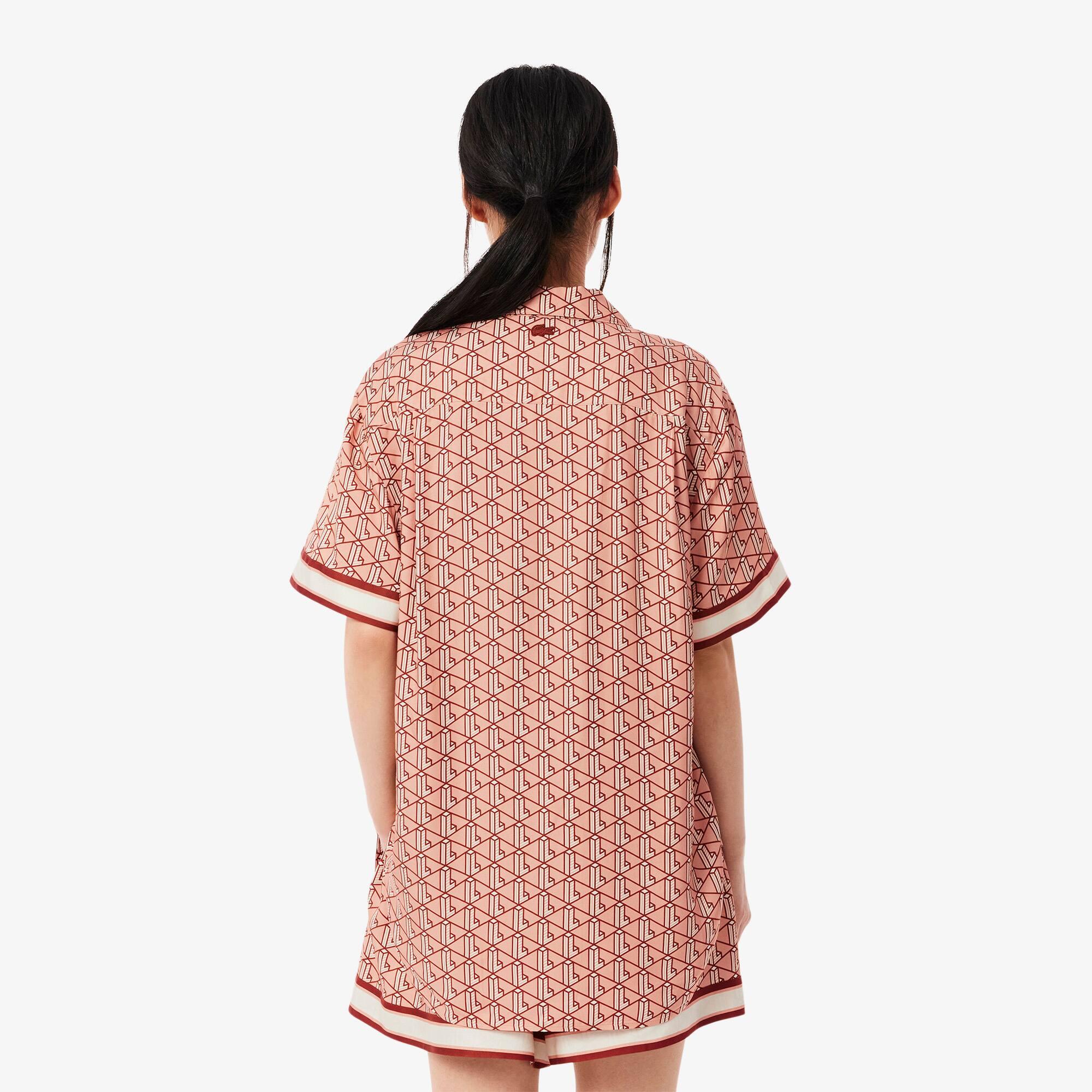 Oversized Monogram Print Shirt Product Image