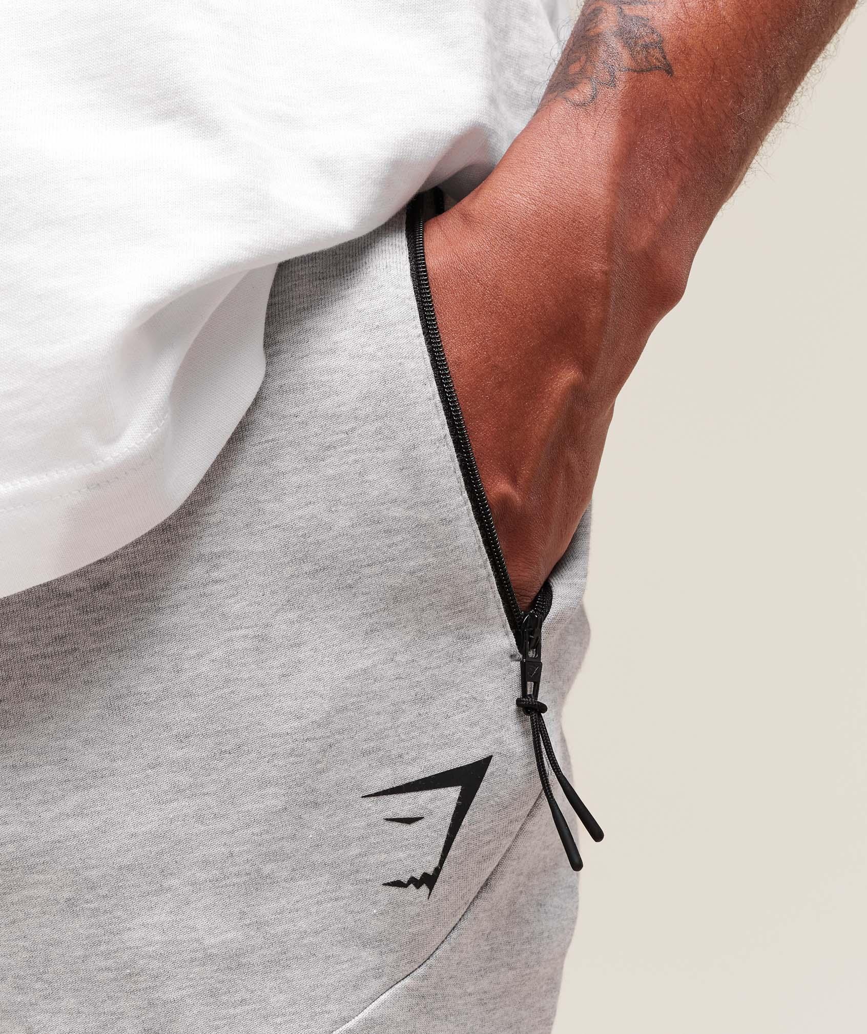 Gymshark Interlock Tech 6" Shorts - Light Grey Core Marl Male Product Image