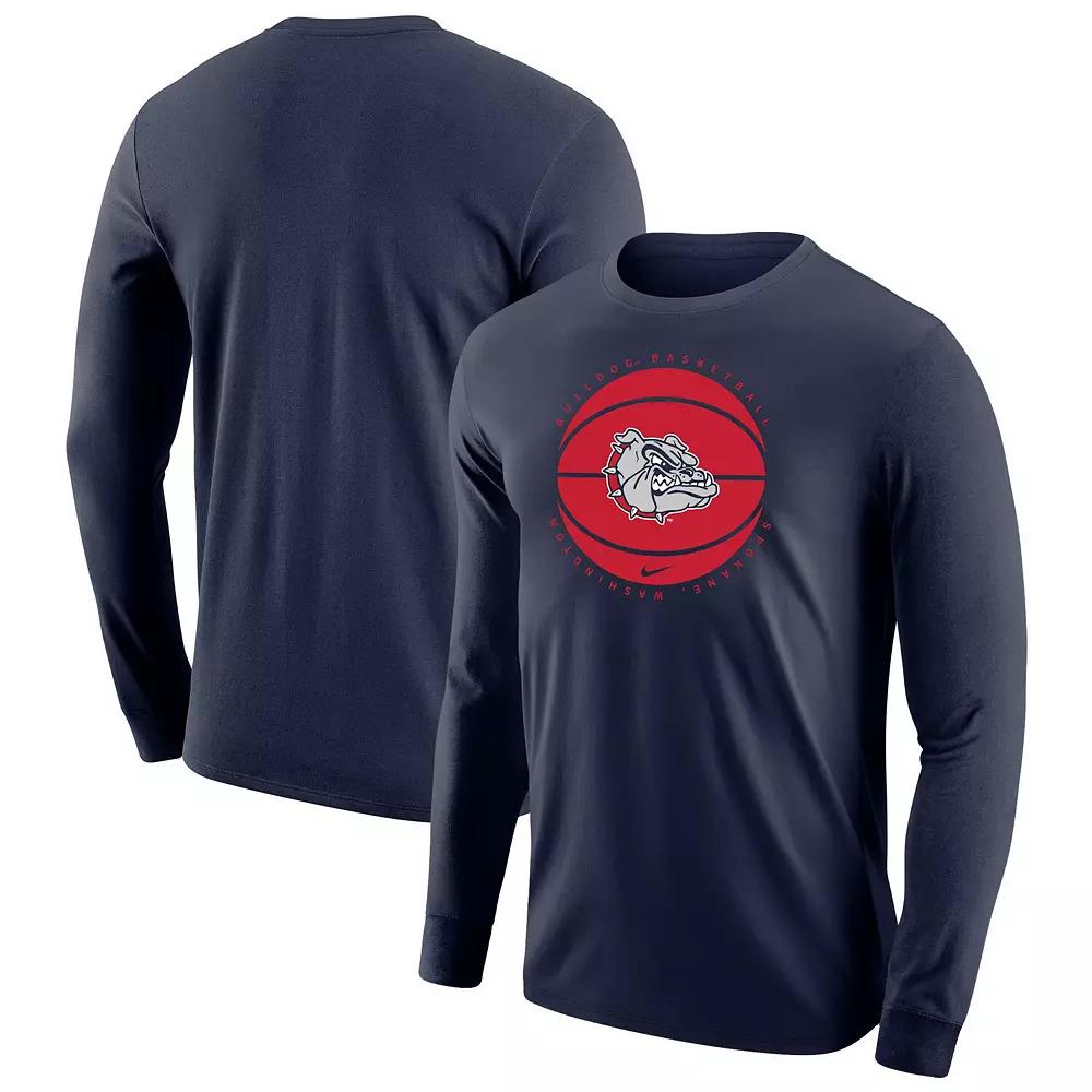 Men's Nike Navy Gonzaga Bulldogs Basketball Long Sleeve T-Shirt,  Product Image