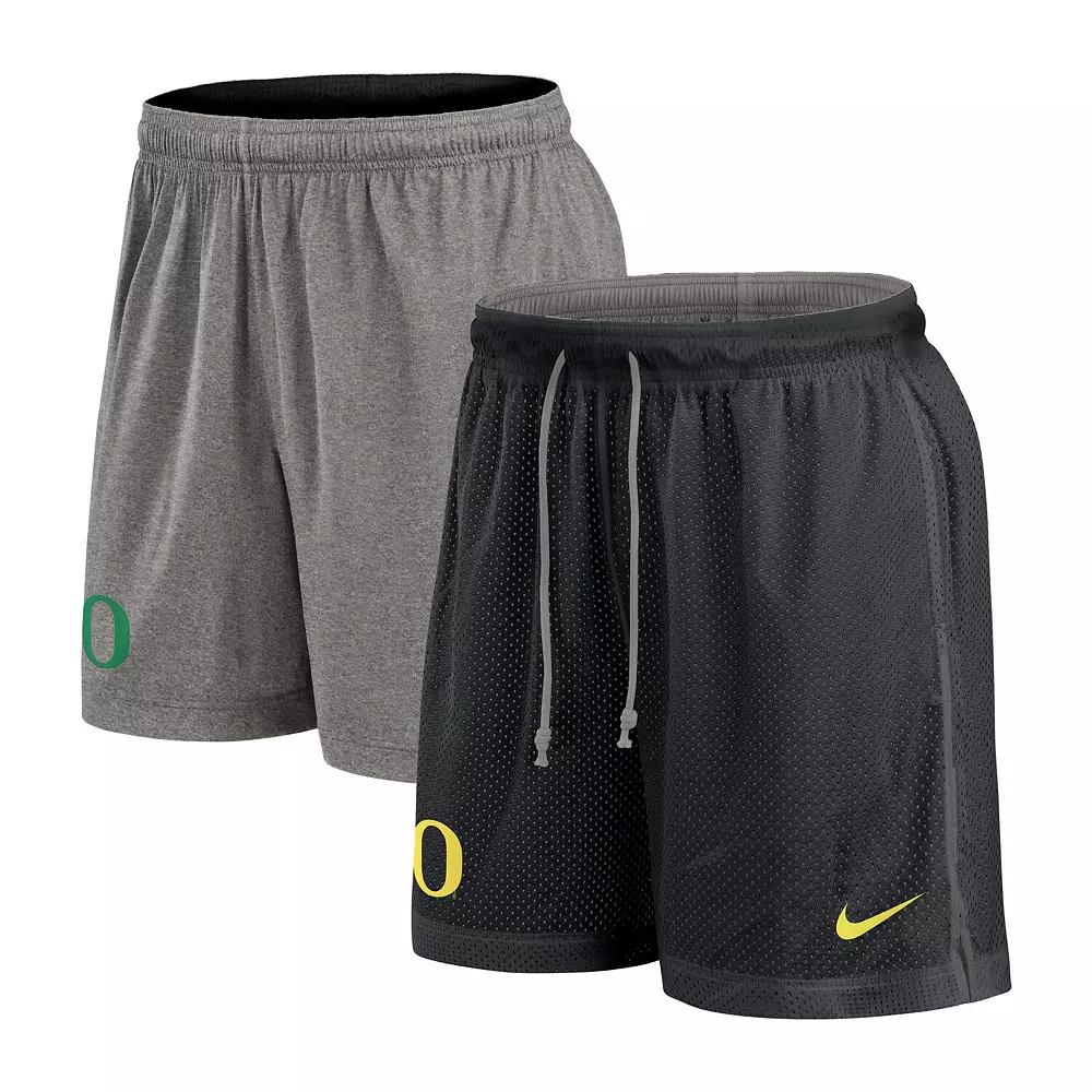 Men's Nike Black/Heather Gray Oregon Ducks Player Reversible Shorts,  Product Image