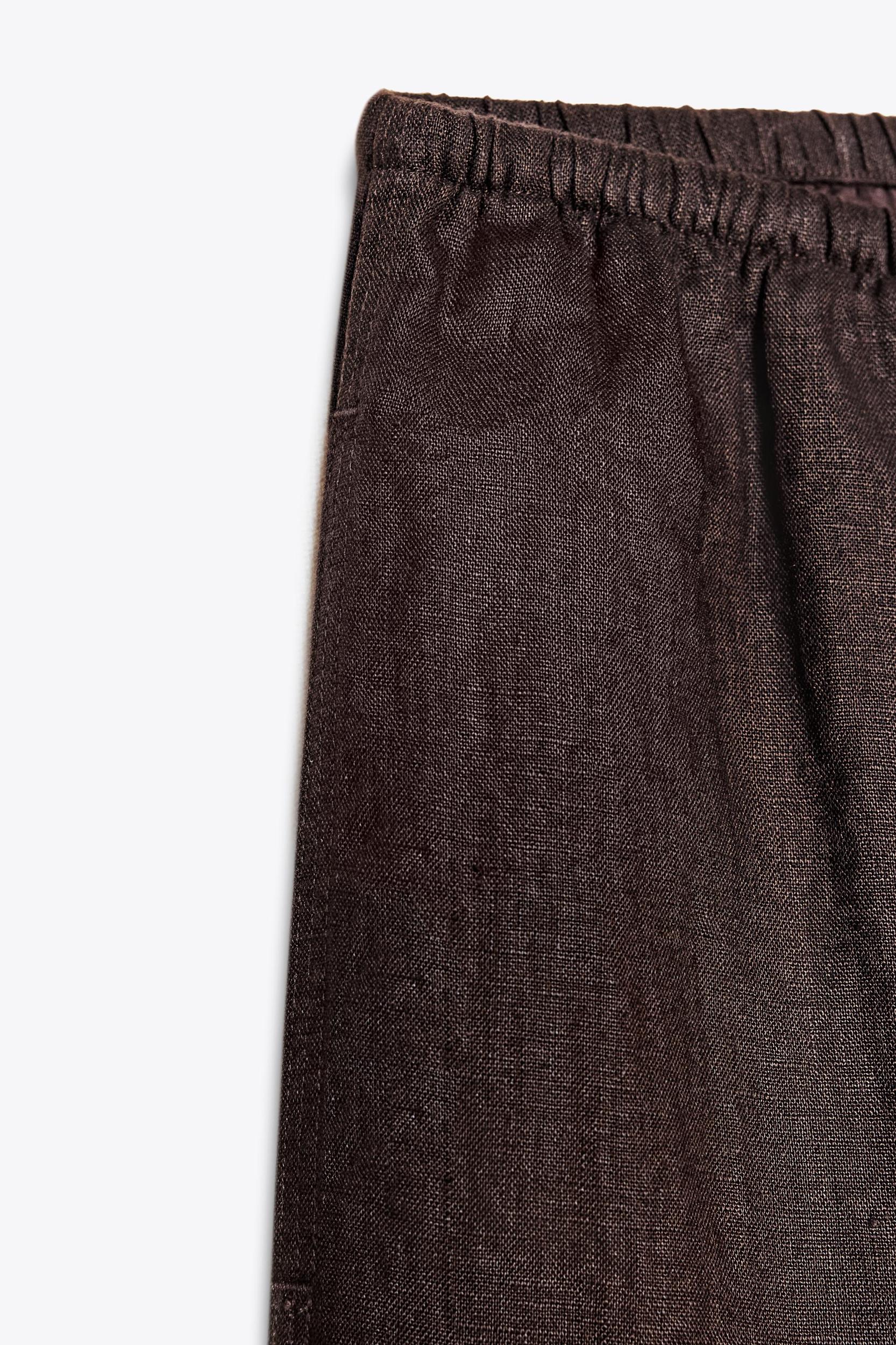 100% LINEN PALAZZO PANTS ZW COLLECTION Product Image