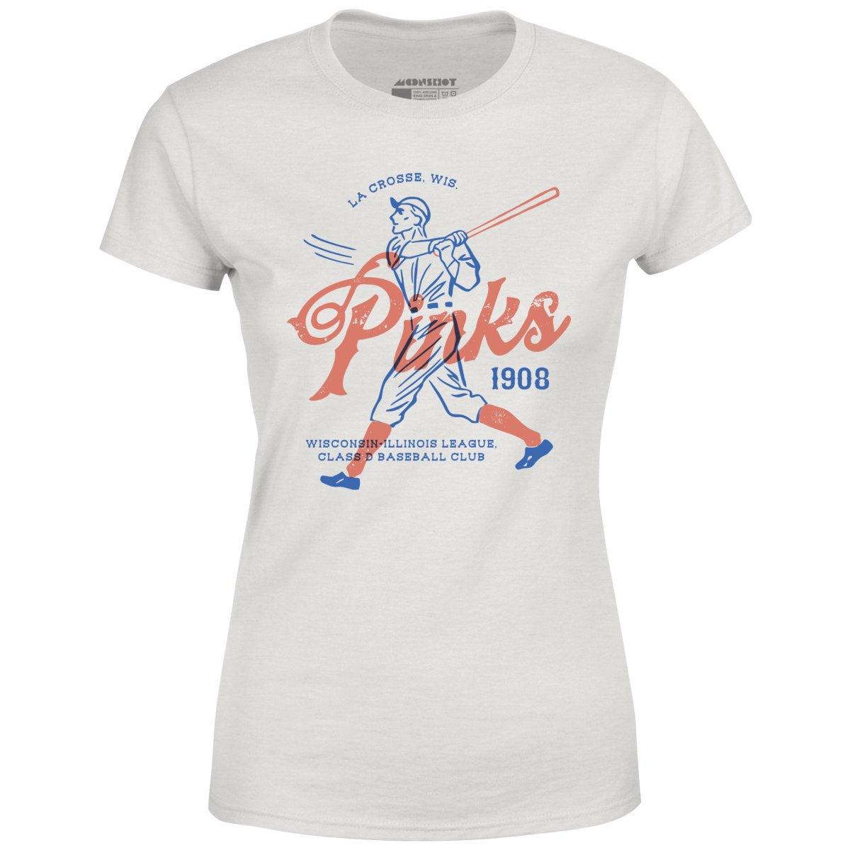 La Crosse Pinks - Wisconsin - Vintage Defunct Baseball Teams - Women's T-Shirt Female Product Image