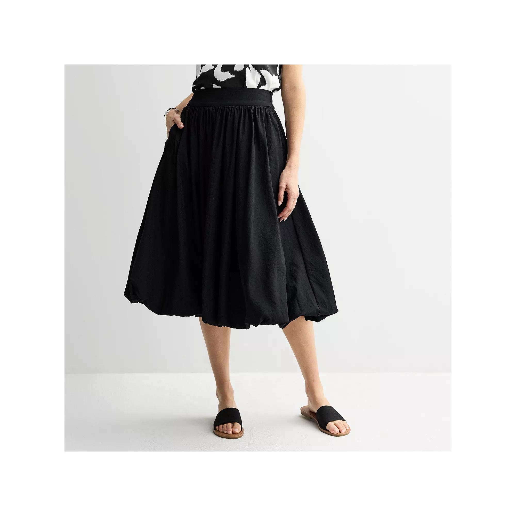 Women's Nine West High-Rise Bubble Midi Skirt, Size: XXL, Mineral Black Product Image