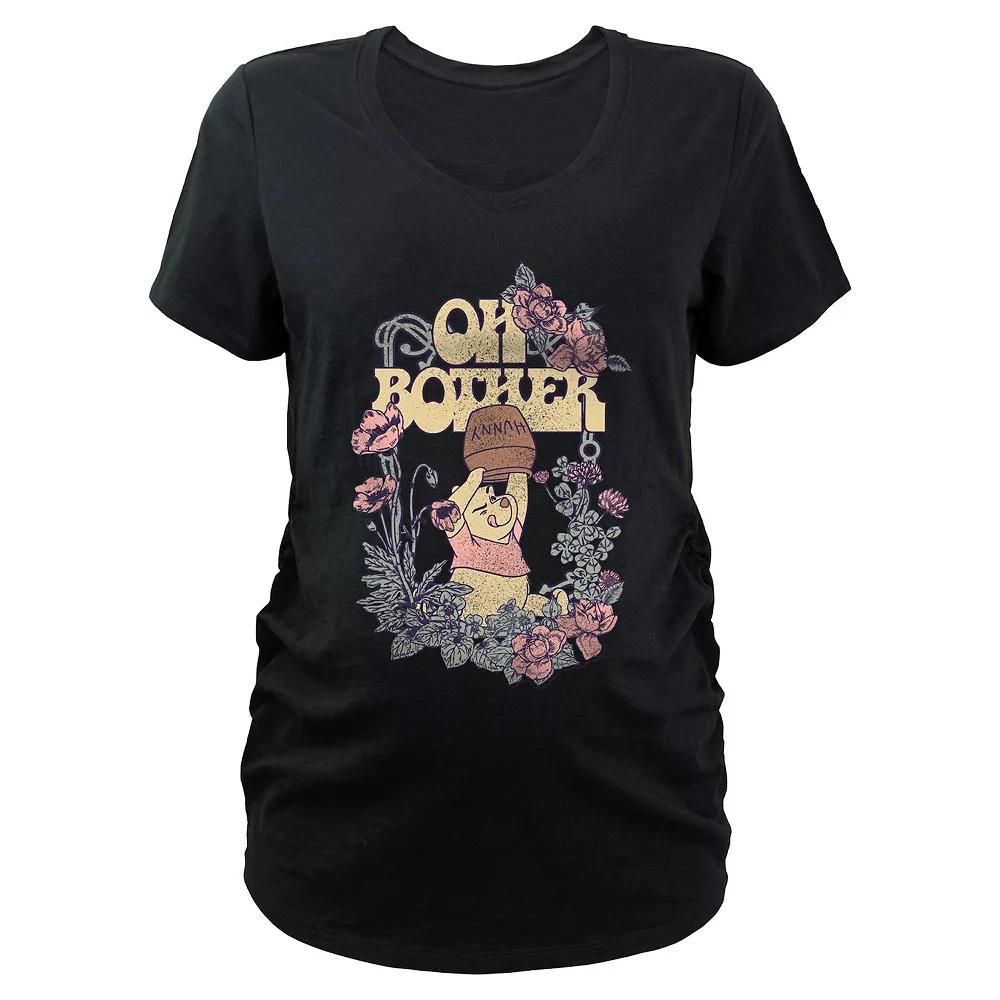 Disney's Winnie The Pooh Oh Bother Honey Pot Flower Frame Maternity Graphic Tee, Women's,  Product Image