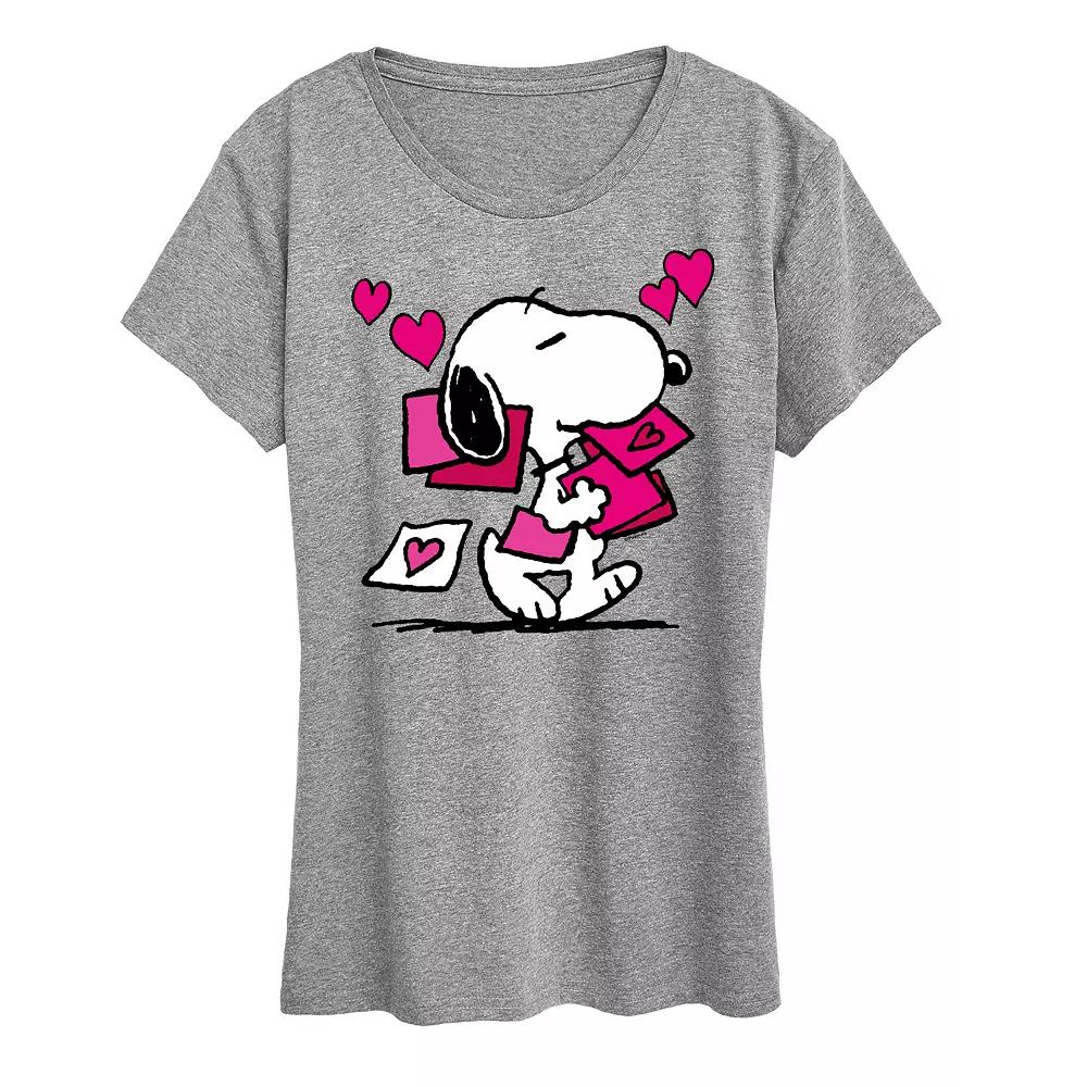 Women's Peanuts Snoopy Valentine's Cards Graphic Tee,  Product Image