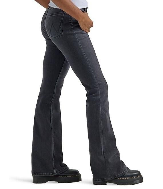 Wrangler® High Rise Fierce Flare Black Denim Jeans Product Image