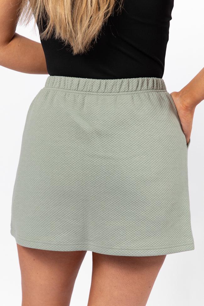 Have It My Way Sage Textured Knit Skort FINAL SALE Product Image
