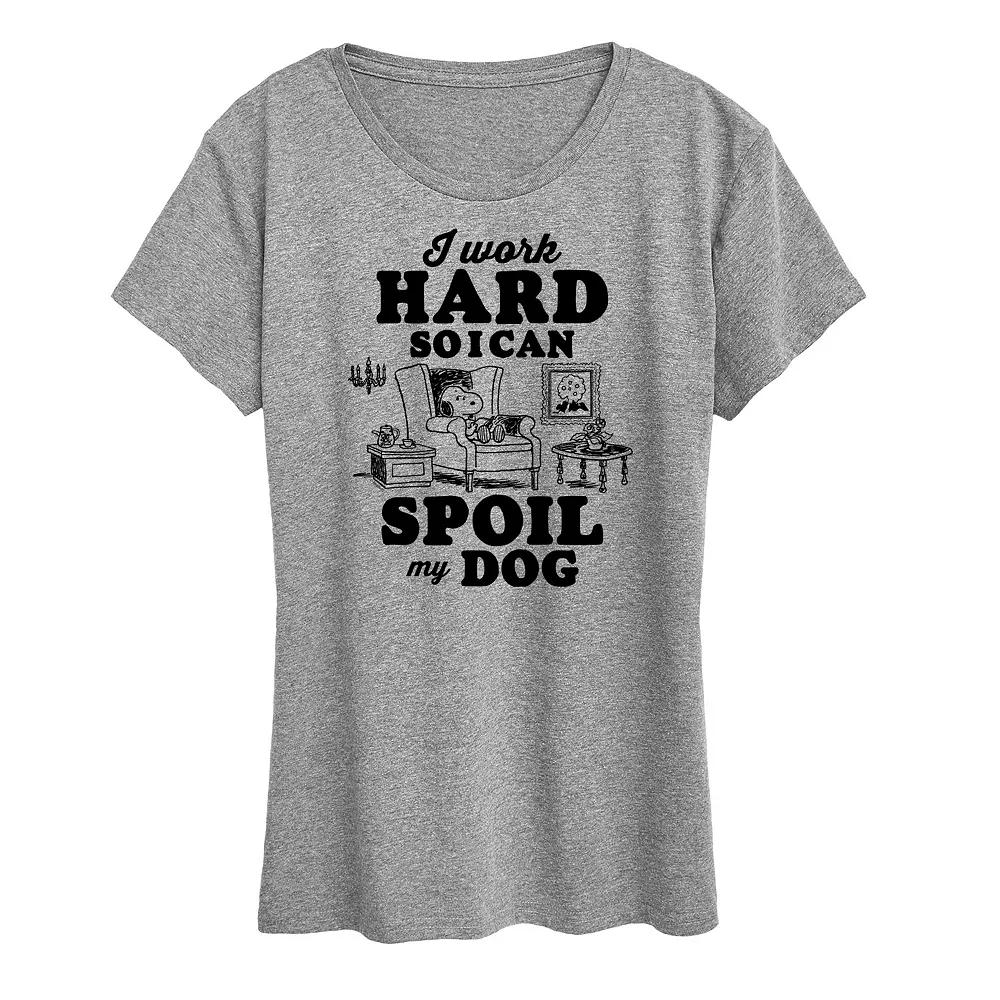 Women's Peanuts Snoopy Work To Spoil My Dog Graphic Tee,  Product Image