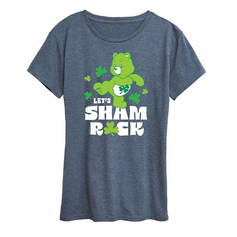 Womens Care Bears Lets Sham Rock Graphic Tee Heather Grey Product Image