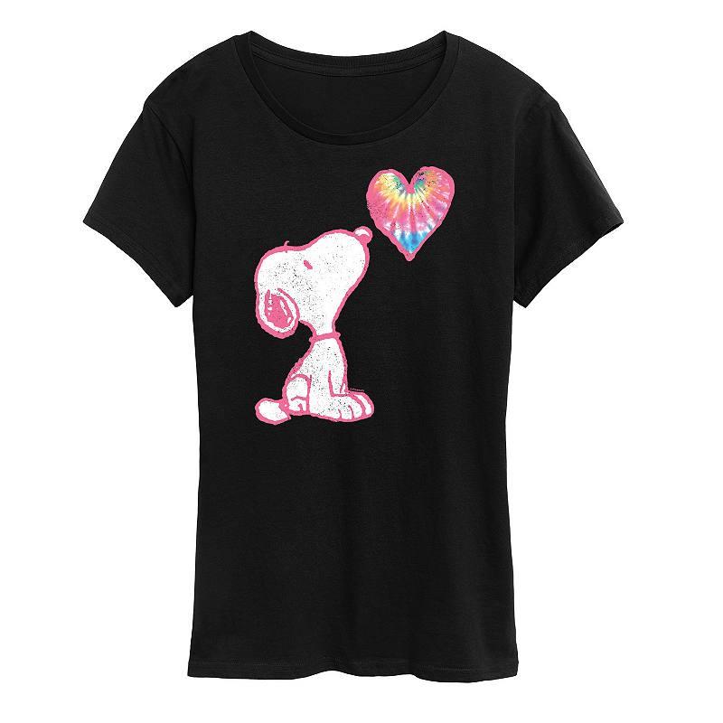 Women's Peanuts Pastel Rainbow Heart Graphic Tee, Girl's,  Product Image