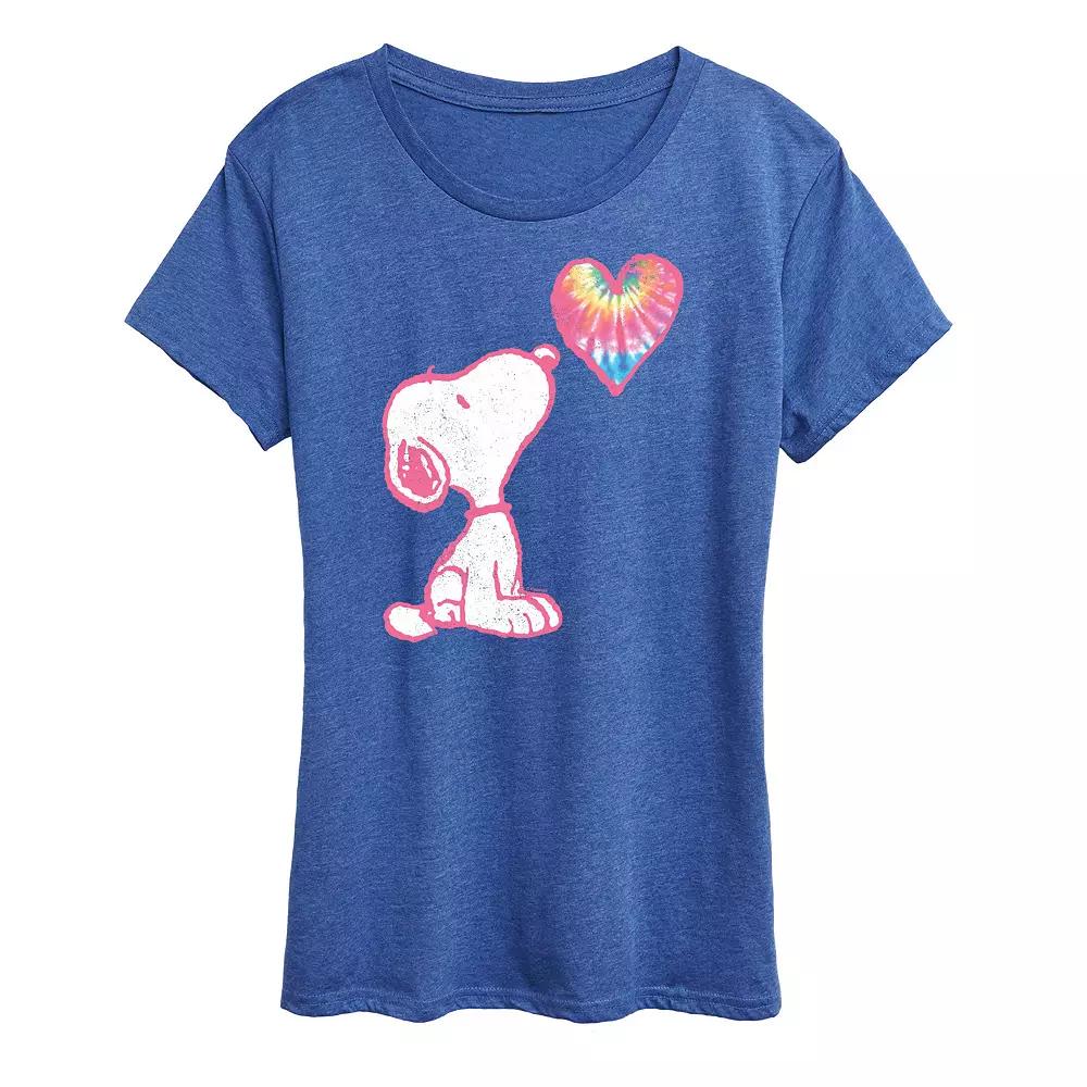 Women's Peanuts Pastel Rainbow Heart Graphic Tee, Girl's,  Product Image