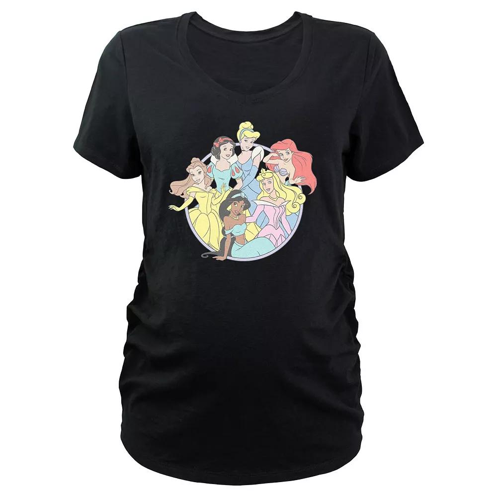 Maternity Disney Princess Group Stamp V-Neck Graphic Tee, Women's,  Product Image