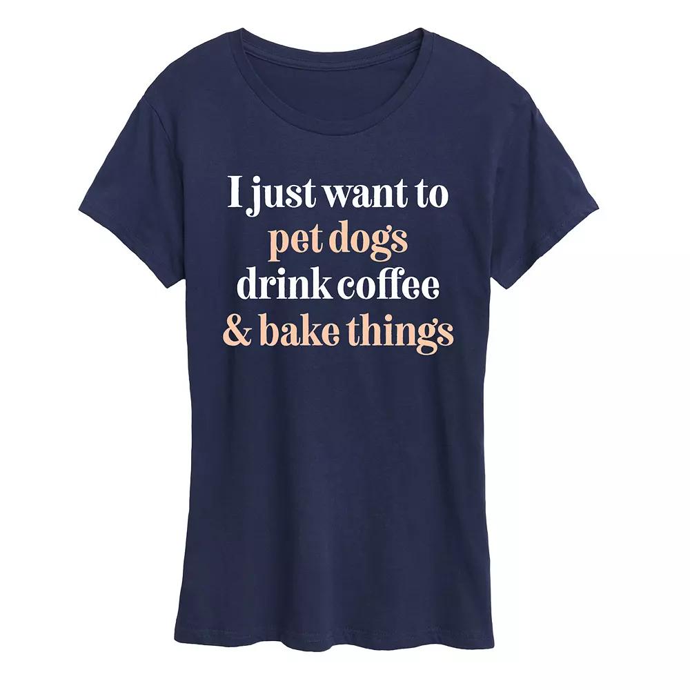 Women's Pet Dogs Drink Coffee Bake Graphic Tee,  Product Image