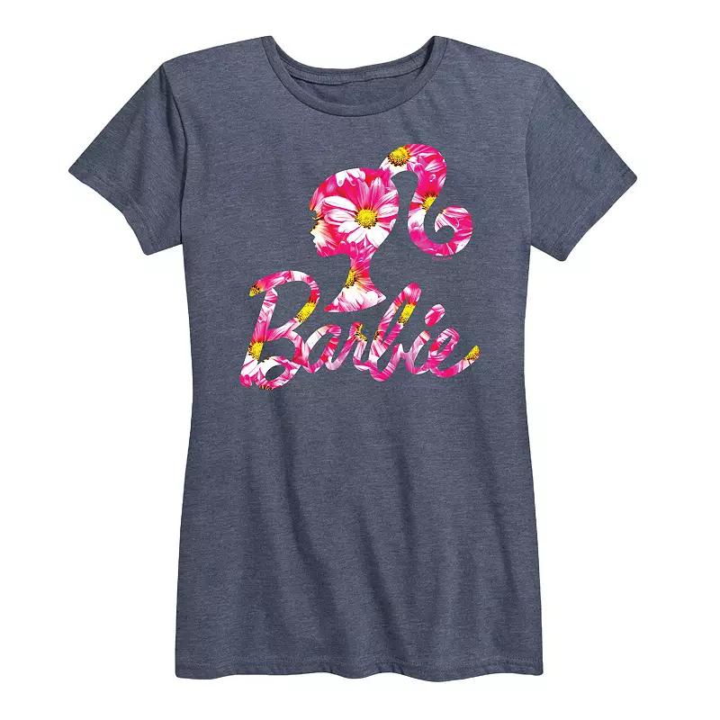 Women's Barbie Logo Pink Daisy Pattern Graphic Tee,  Product Image