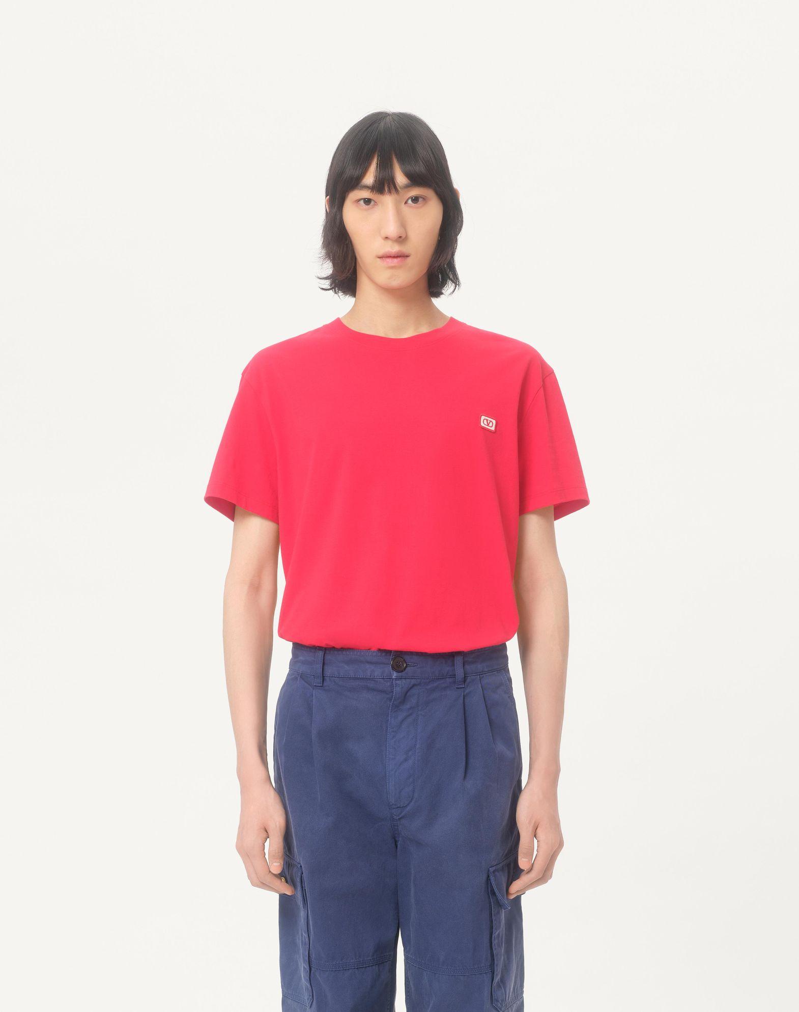 Cotton T-Shirt With Vlogo Patch Product Image