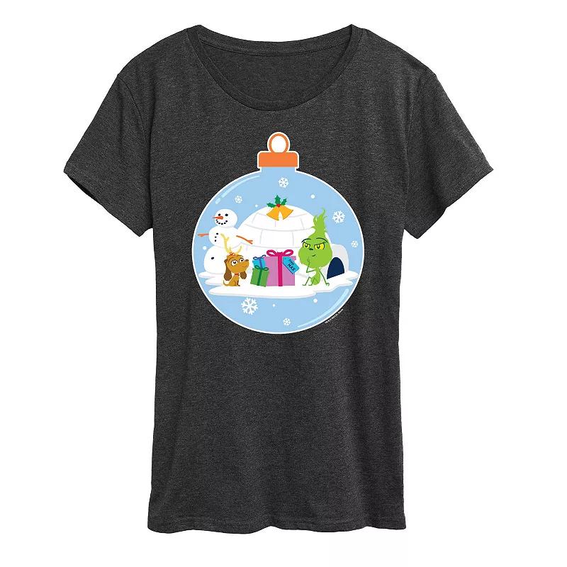 Womens Dr. Seuss Little Grinch Igloo Scene Graphic Tee, Girls Blue Product Image
