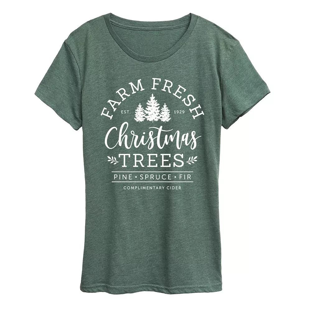Women's Farm Fresh Christmas Trees Graphic Tee,  Product Image