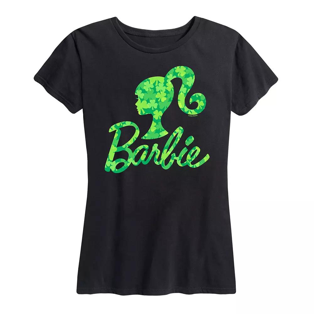 Women's Barbie® Logo Shamrock Pattern Graphic Tee,  Product Image